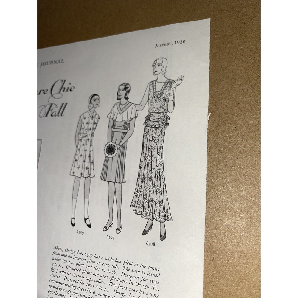 1930 Ladies Home Journal Fashion Illustration Art Deco Vintage Page - Picture 8 of 11